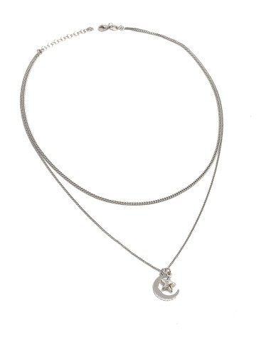 Moon and Star Double Necklace