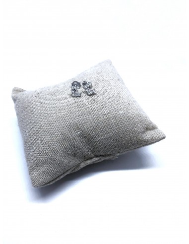 Orecchini a Lobo con Lettera di Zirconi