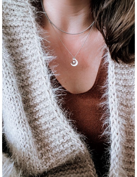 Collana Double Moon and Star