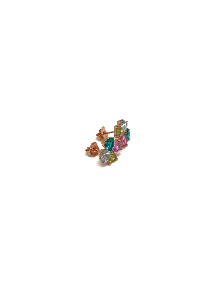 Four-leaf clover earrings with zircons
