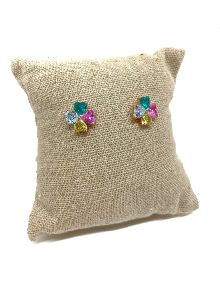 Four-leaf clover earrings with zircons