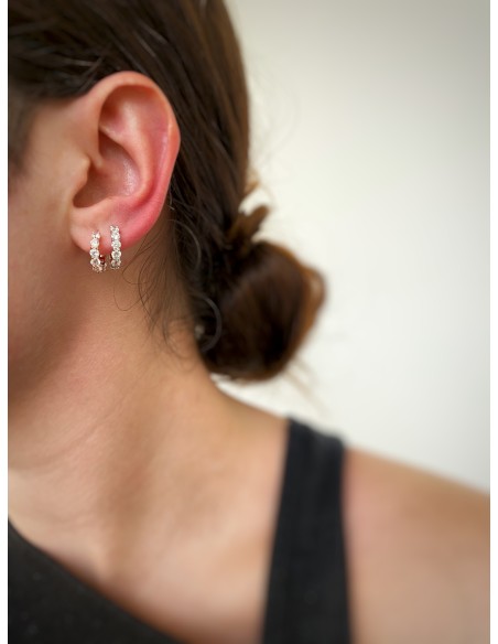 Single Earring with Zircons Allgiro 15 mm