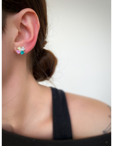 Four-leaf clover earrings with zircons