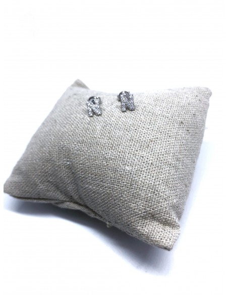 Orecchini a Lobo con Lettera di Zirconi